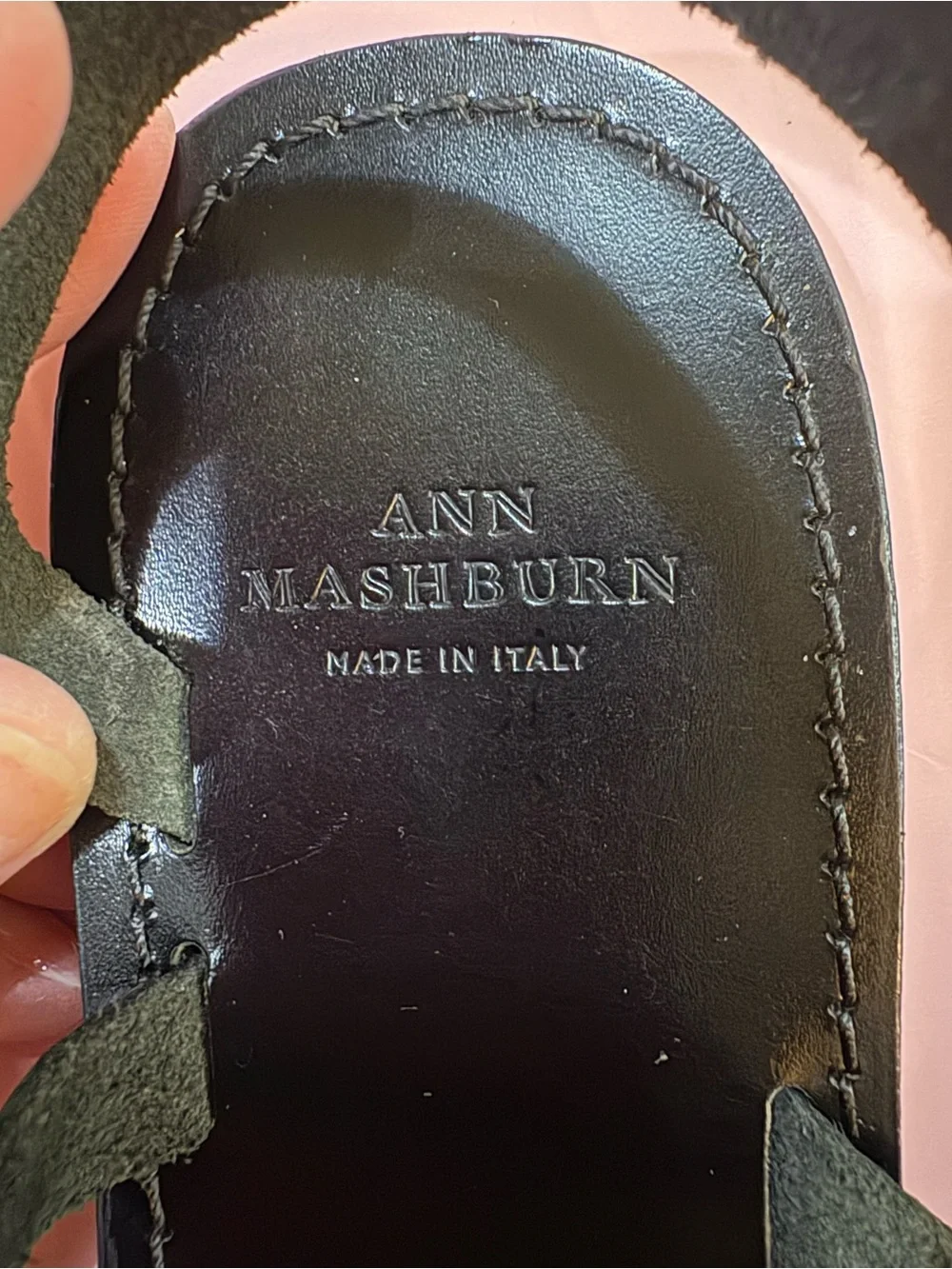 Black Leather Strappy Sandals by Ann Mashburn.Size 38
